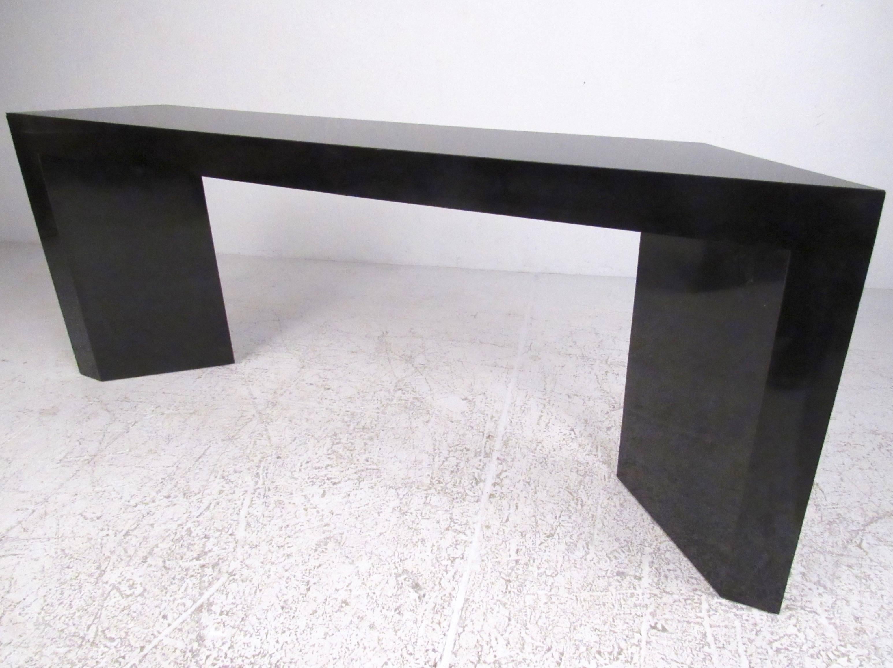 modern black console table