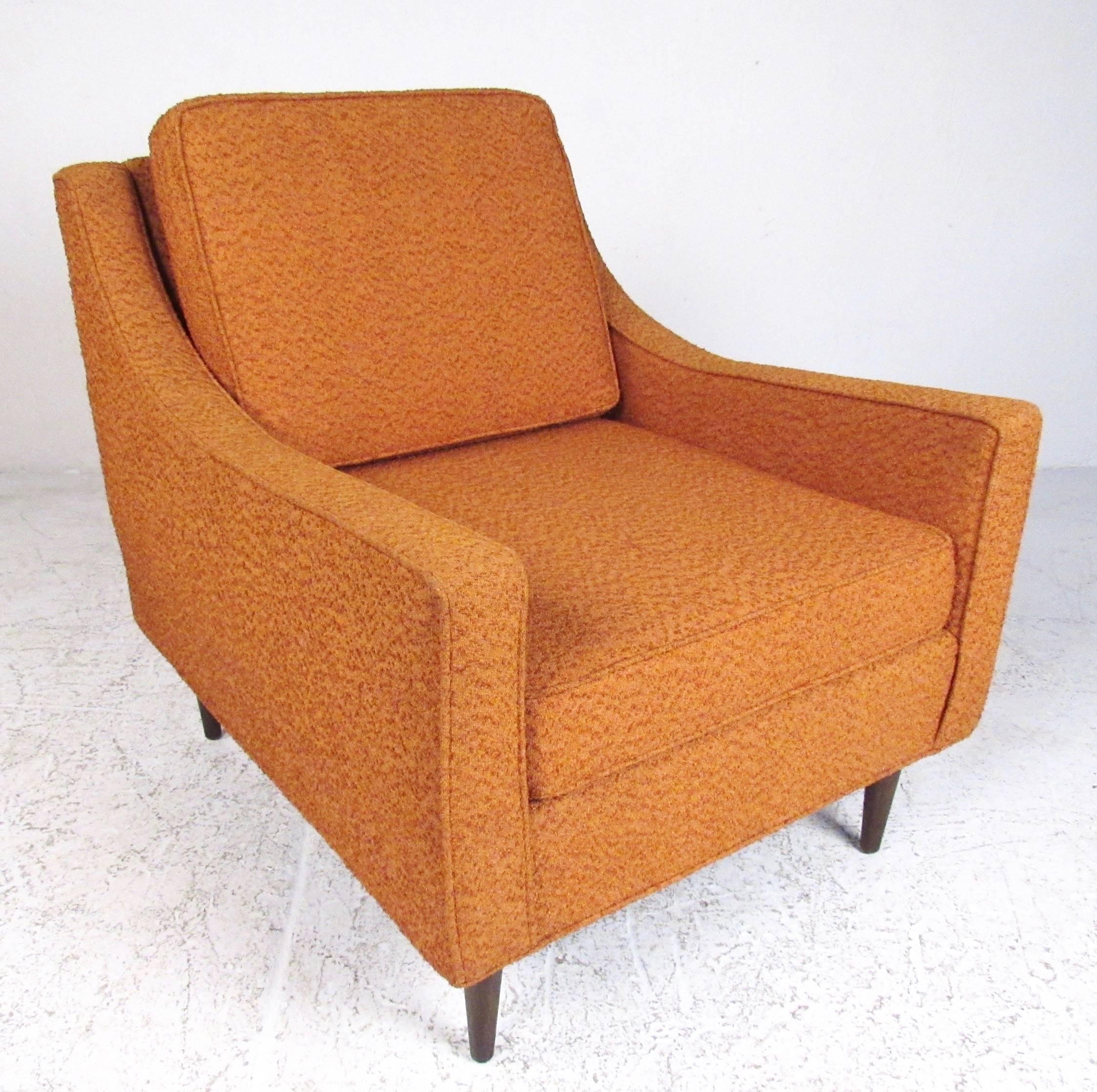 Upholstery Pair Mid-Century Modern Lounge Chairs