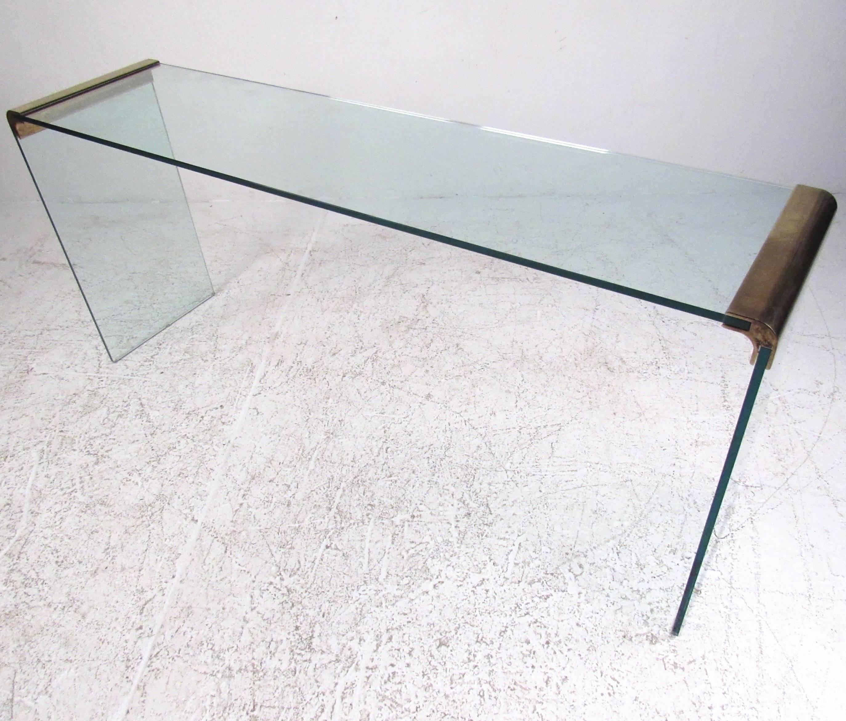 glass waterfall console