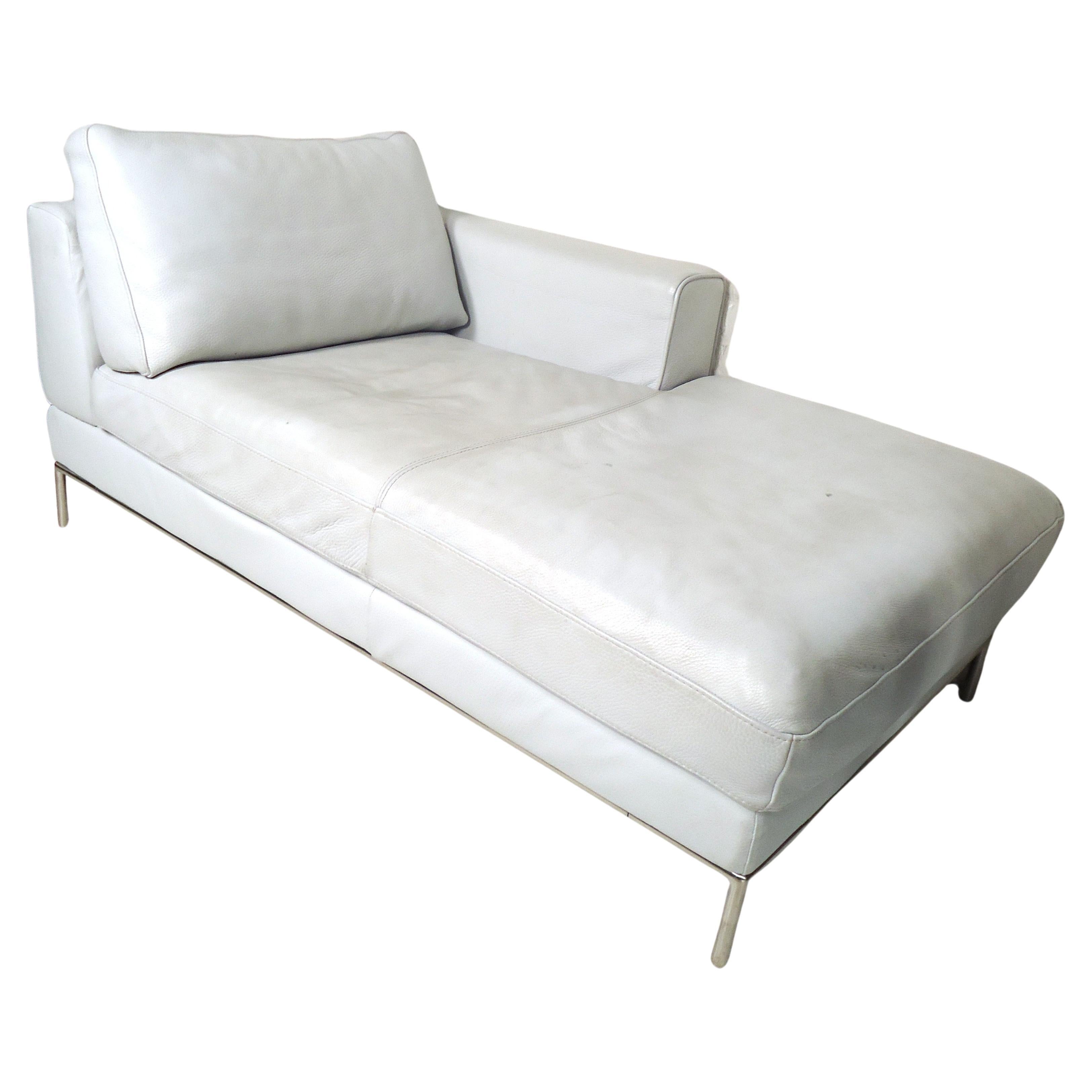 Vintage Modern White Settee For Sale