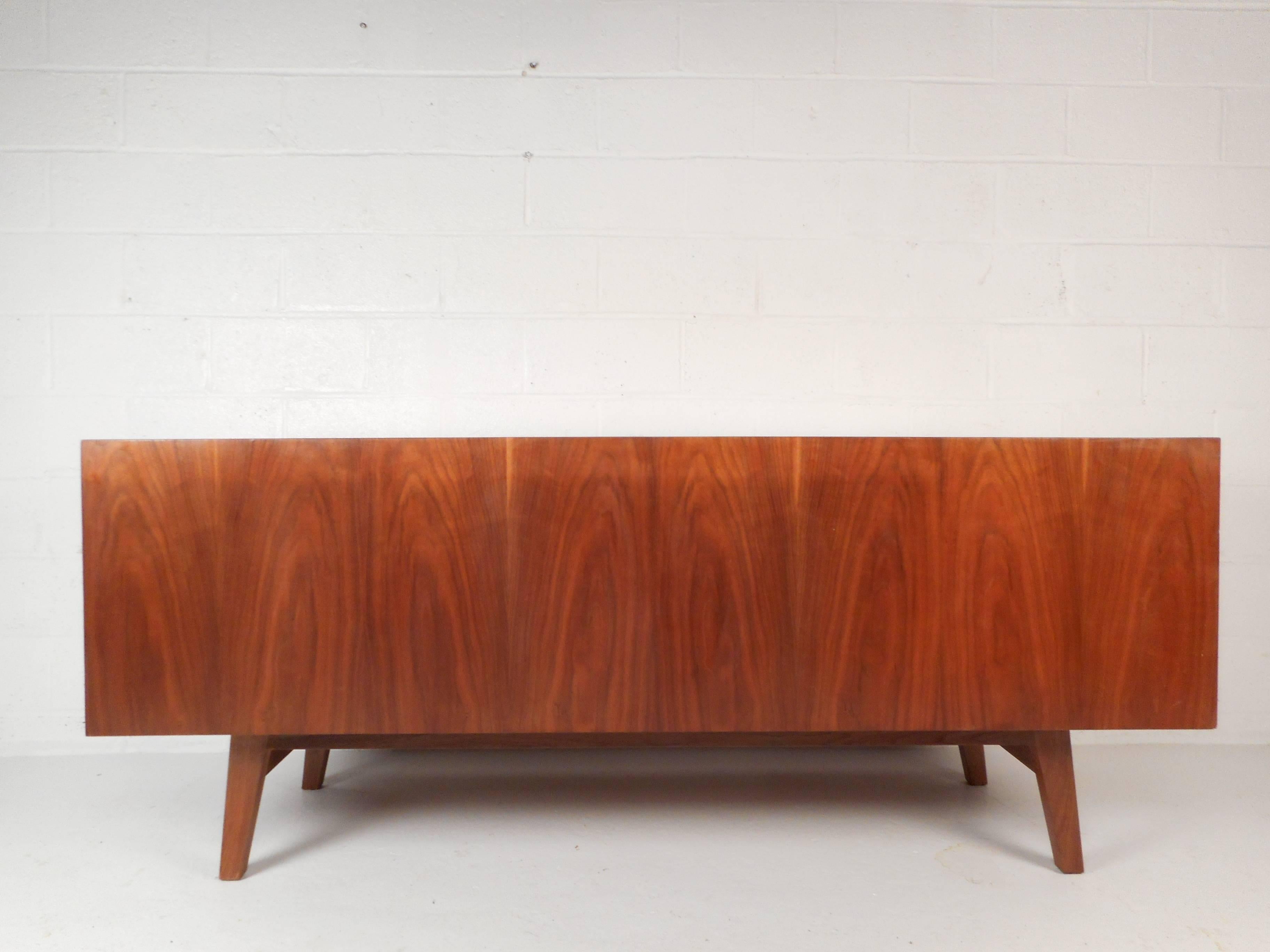 Late 20th Century Large Vintage Walnut Credenza Cabinet