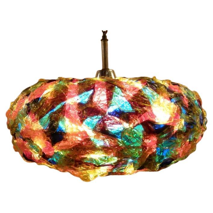 Colorful Lucite Strip Pendant Lamp For Sale
