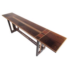 Vintage Modern Studio Console with Artistic Marquetry