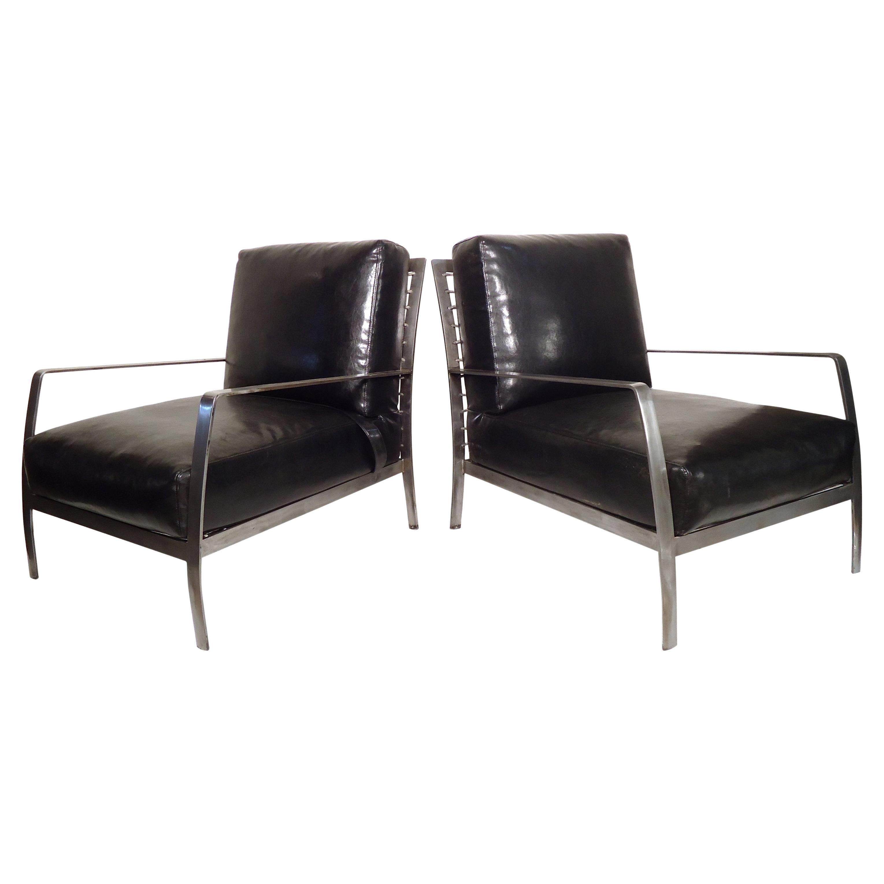 Oversized Metal Deco Style Chairs