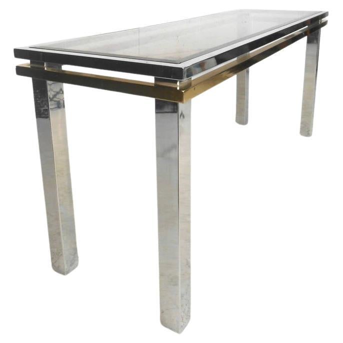 Chrome & Brass Sofa Table