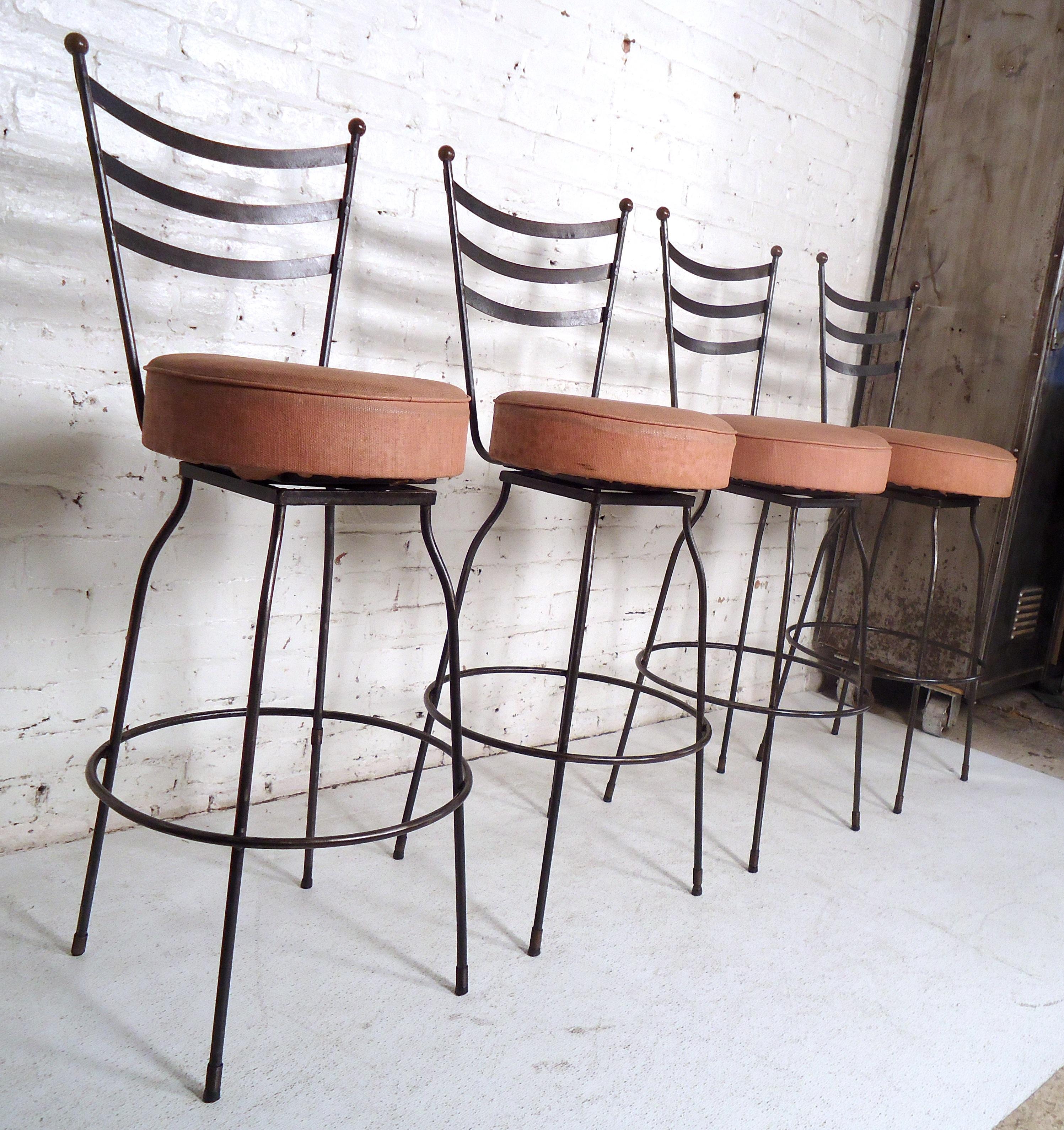 industrial swivel bar stools with backs