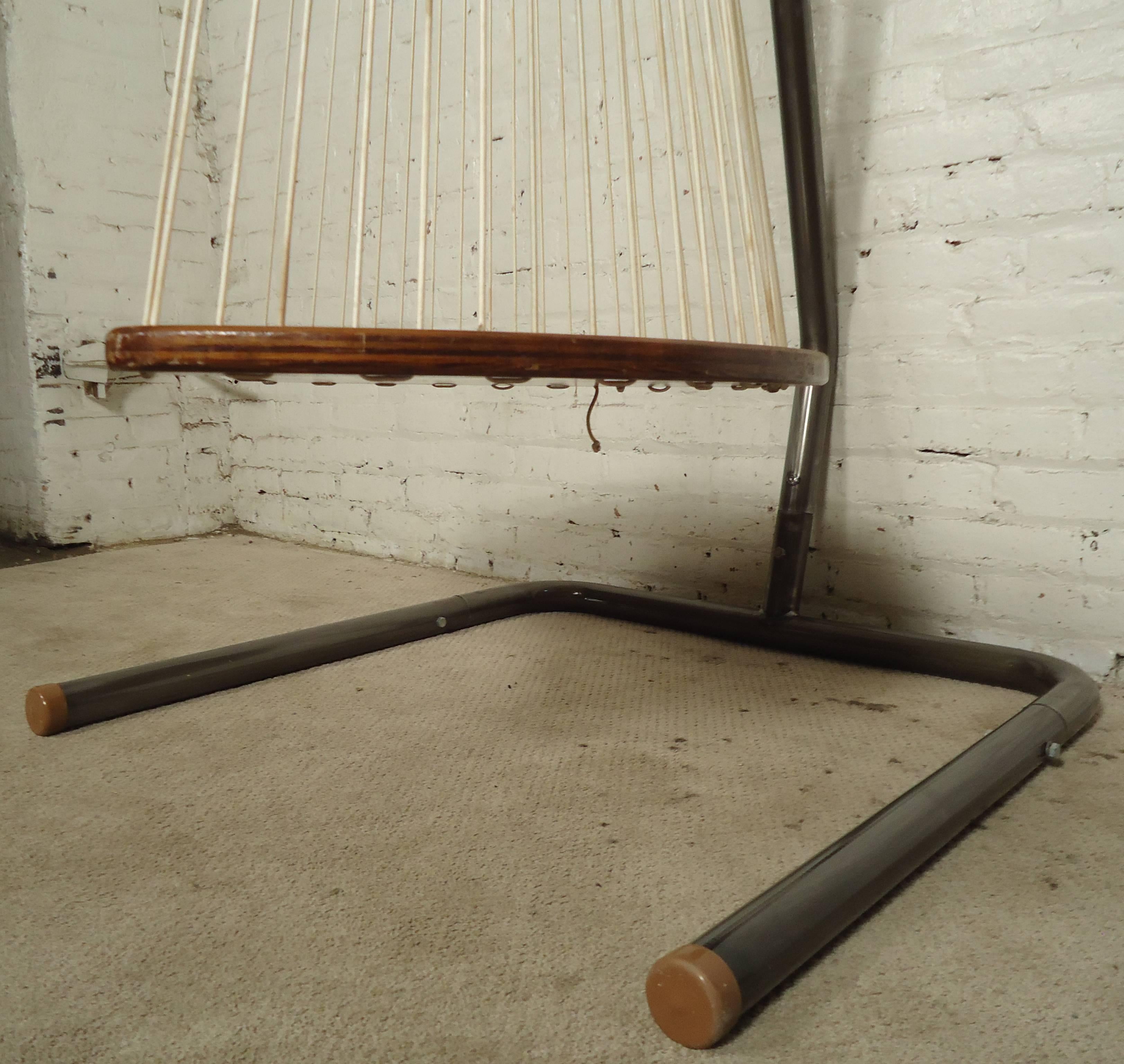Unique Mid-Century Modern Hardwood & Rope Swing Chair 1