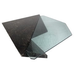 Mid-Century Modern Geometric Glass Coffee Table