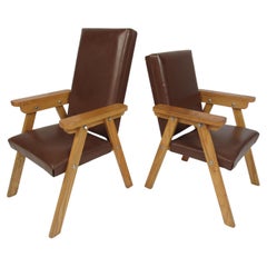 Pair of Small Vintage Modern Lounge Chairs