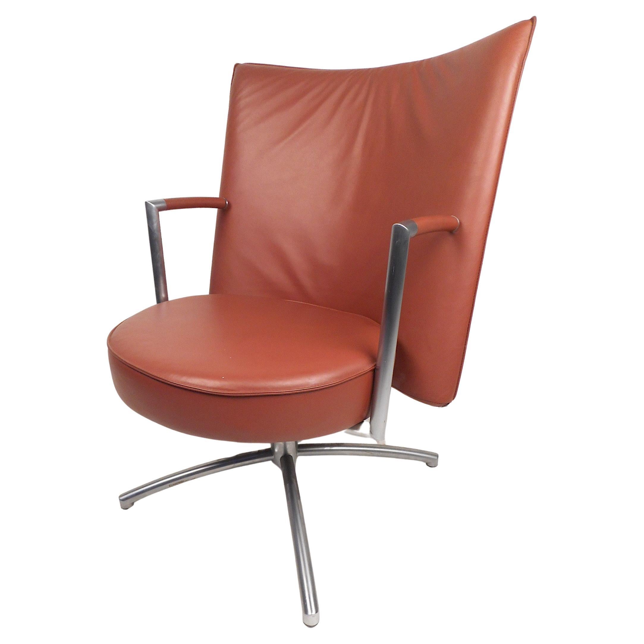 Modern Swiveling Lounge Chair For Sale