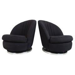 Milo Baughman Dreh-Loungesessel aus Muschelschalen