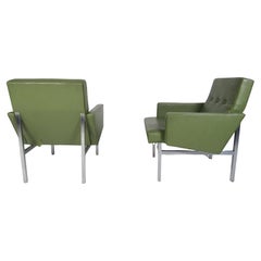 Pair of Mid-Century Modern Vinyl Lounge Chairs