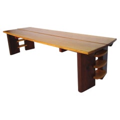 Retro Midcentury Maple and Walnut Coffee Table