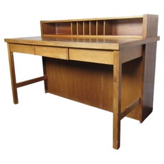 Mid-Century Desk with Bookcase Back