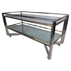 Used Hollywood Regency Brass and Chrome Service Cart