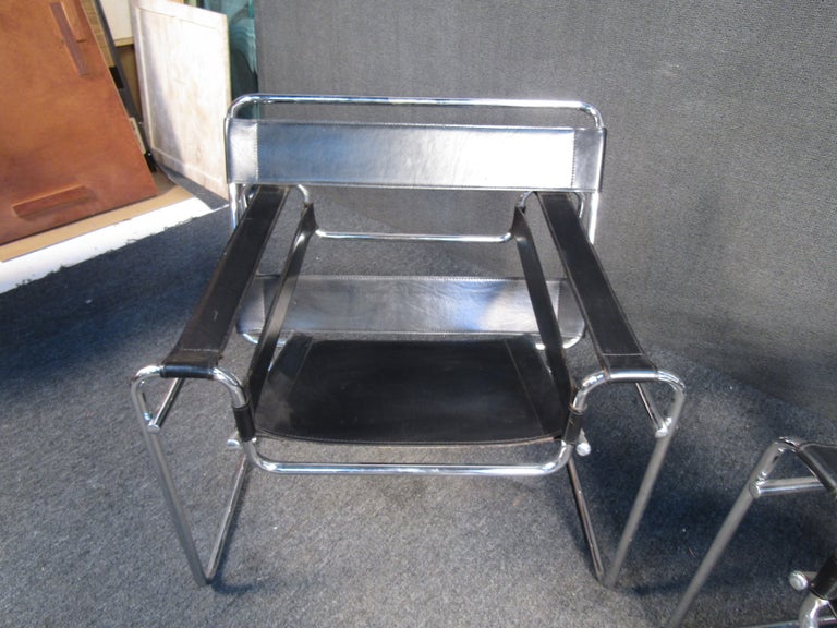 Leather Mid-Century Lounge Chair For Sale