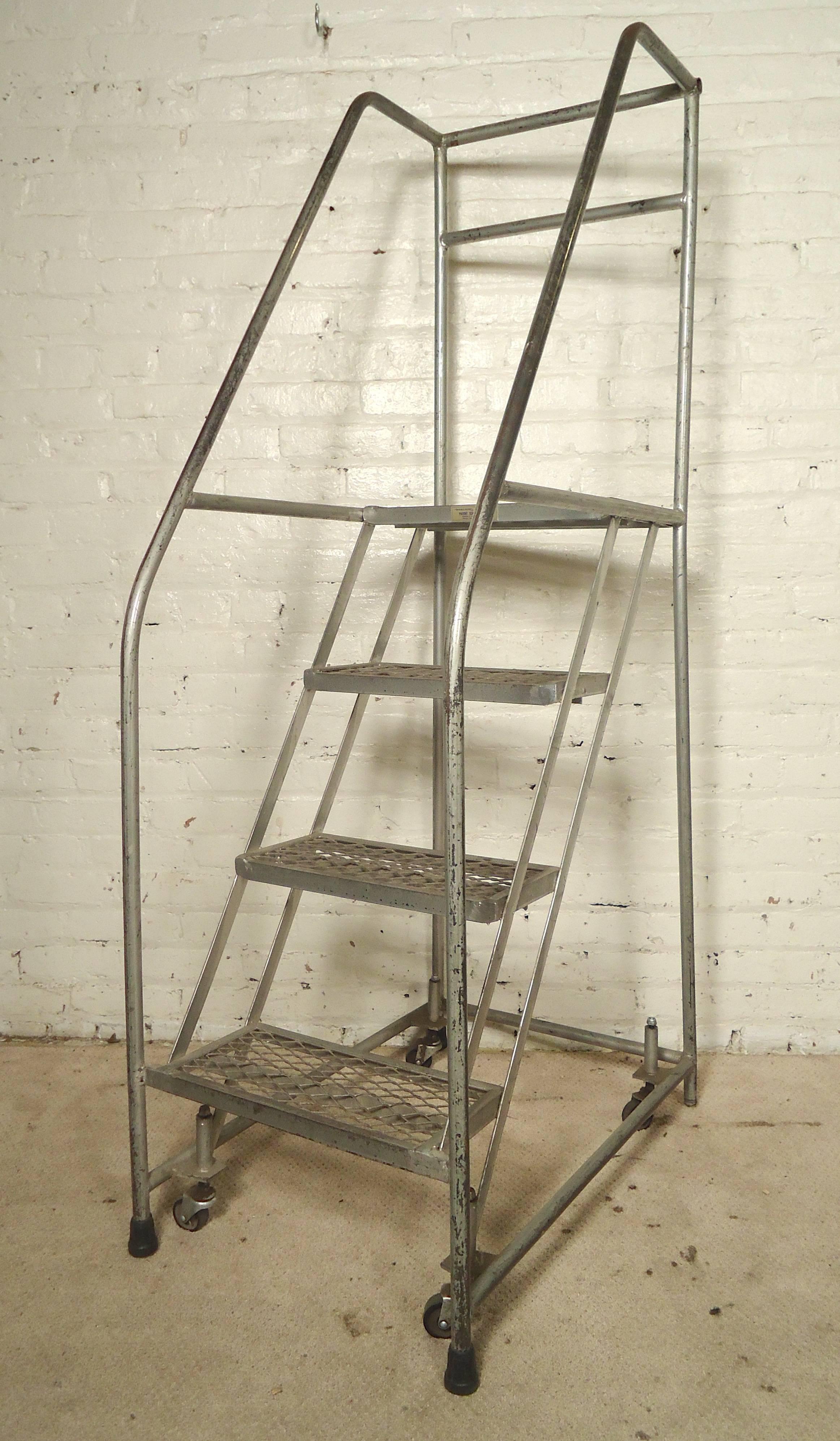 Vintage Factory Step Ladder In Good Condition In Brooklyn, NY