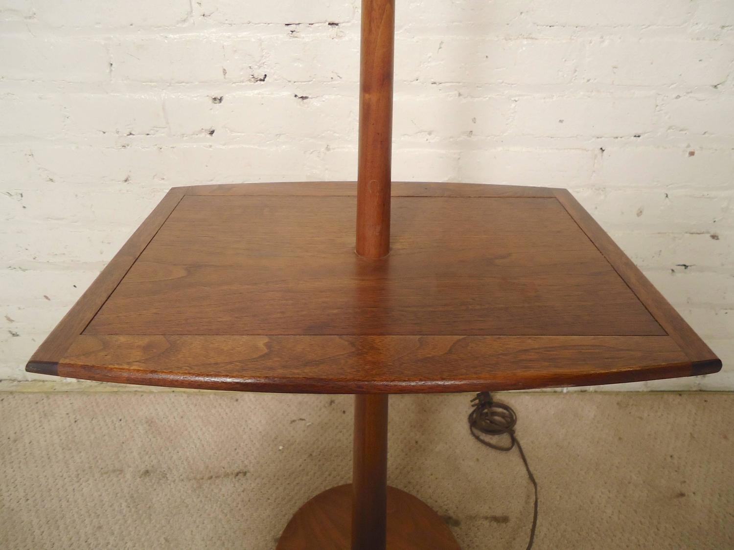 Midcentury Floor Lamp with Side Table For Sale at 1stdibs