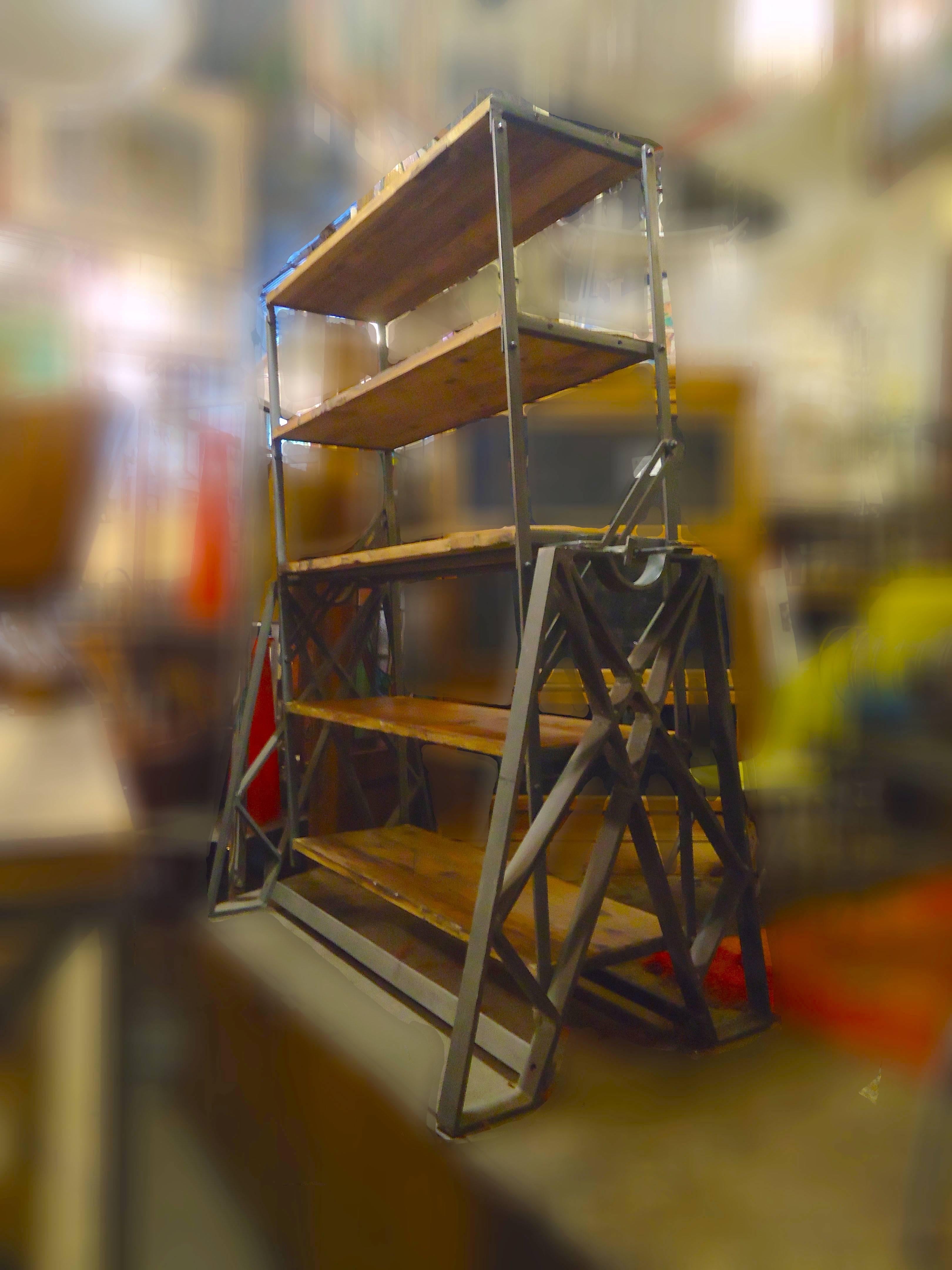 Reclaimed Wood 2-in-1 Industrial Bookcase or Dining Table