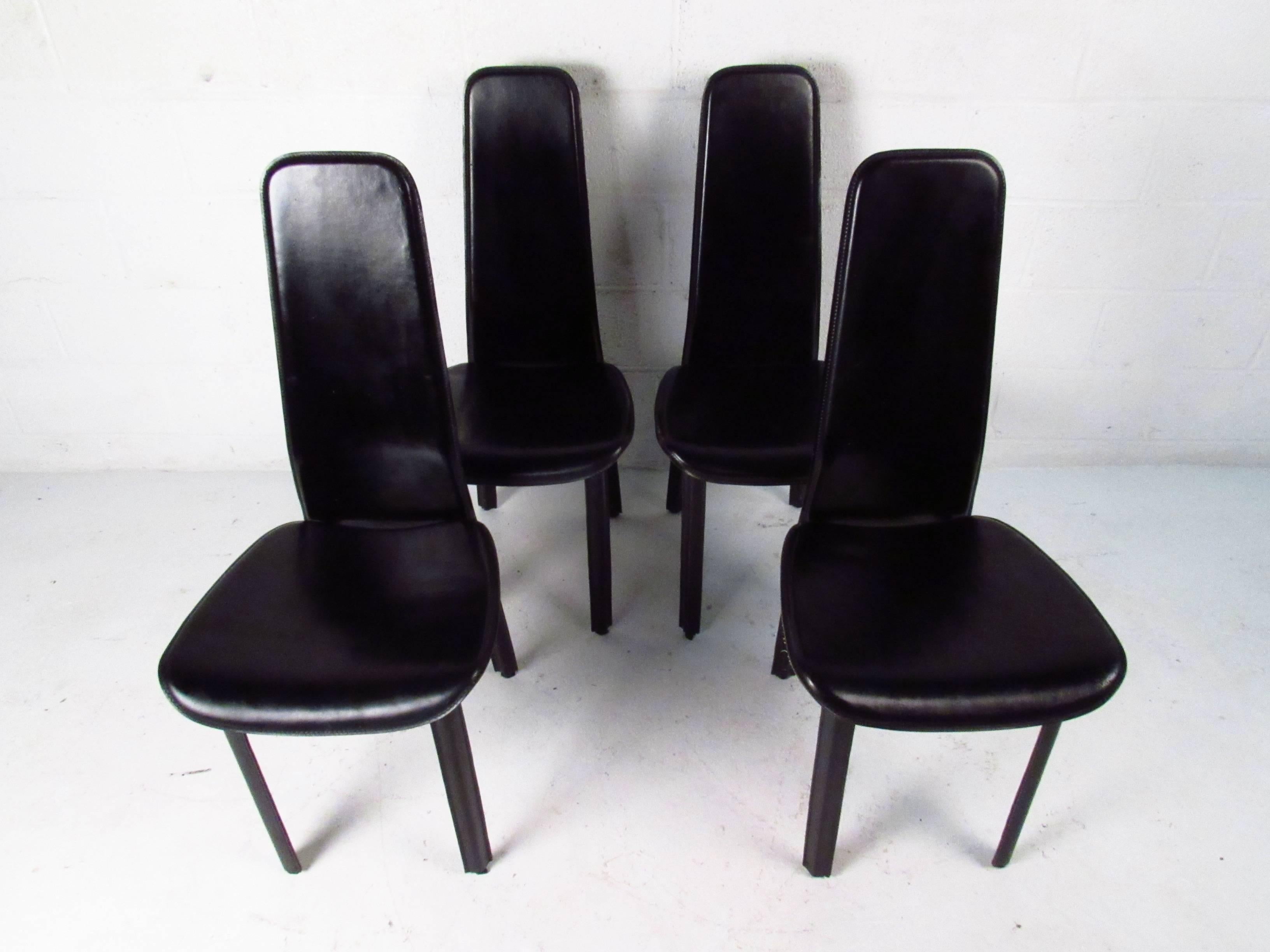 high back black dining chairs