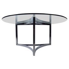 Mesa baja cromada moderna de mediados de siglo