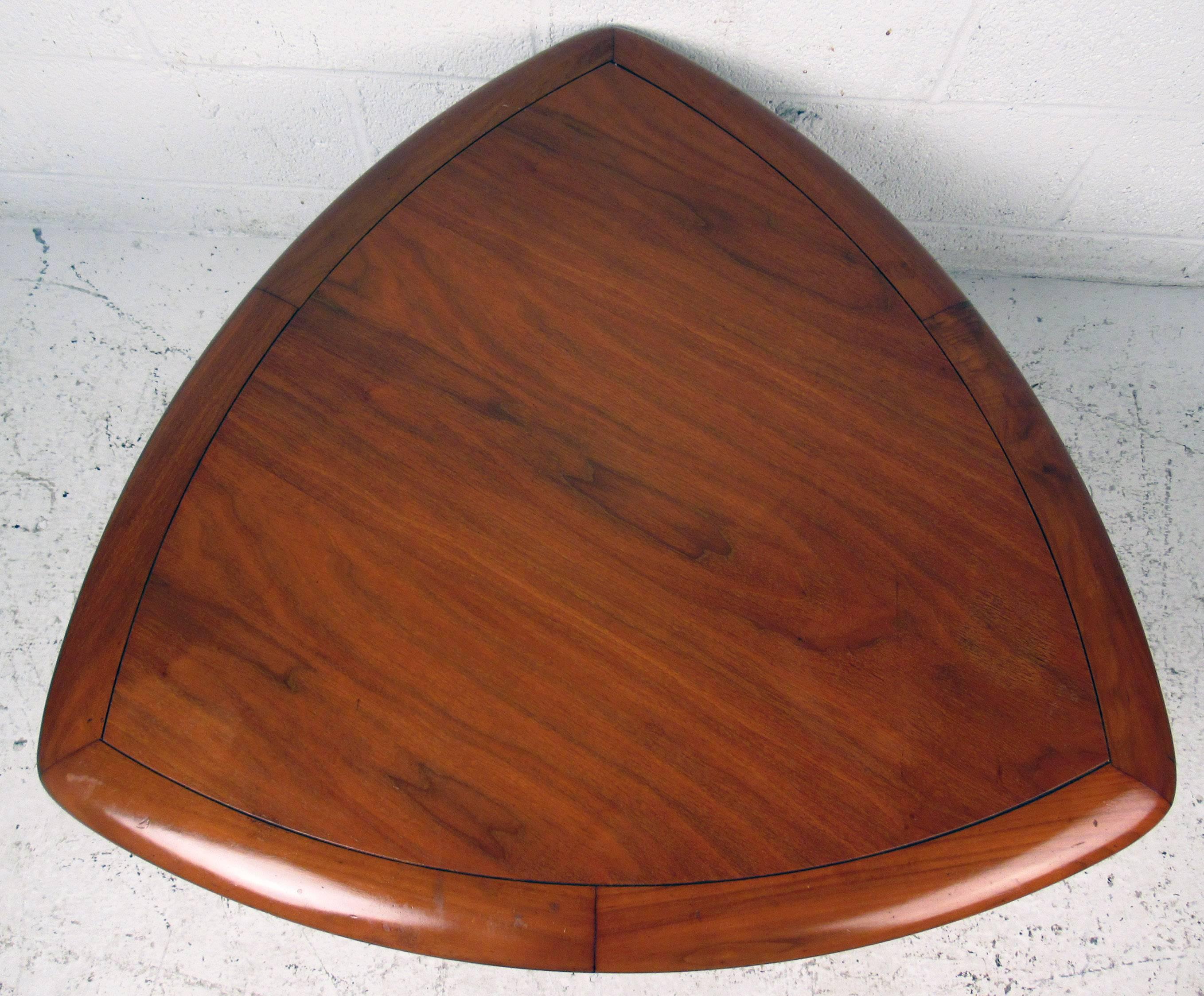 triangle mid century coffee table