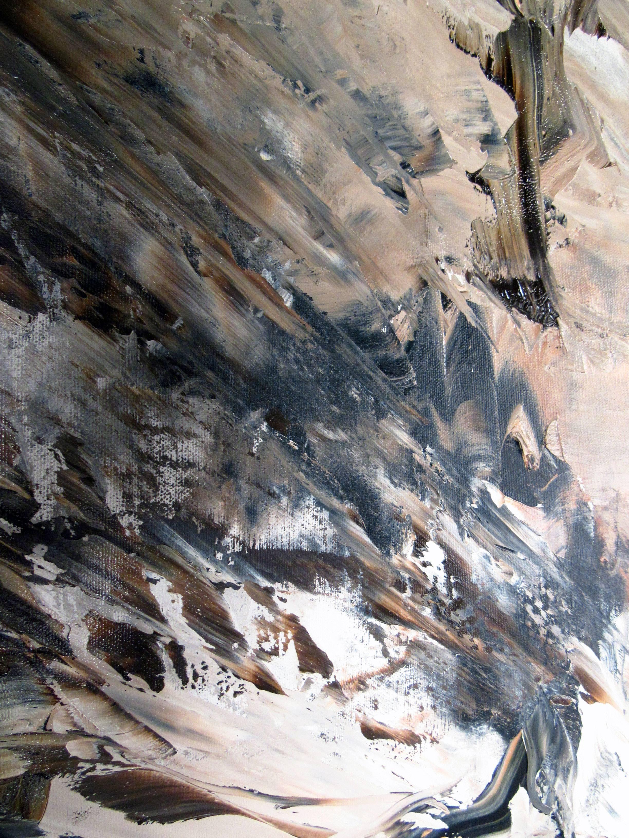 Pintura acrílica abstracta grande firmada 
