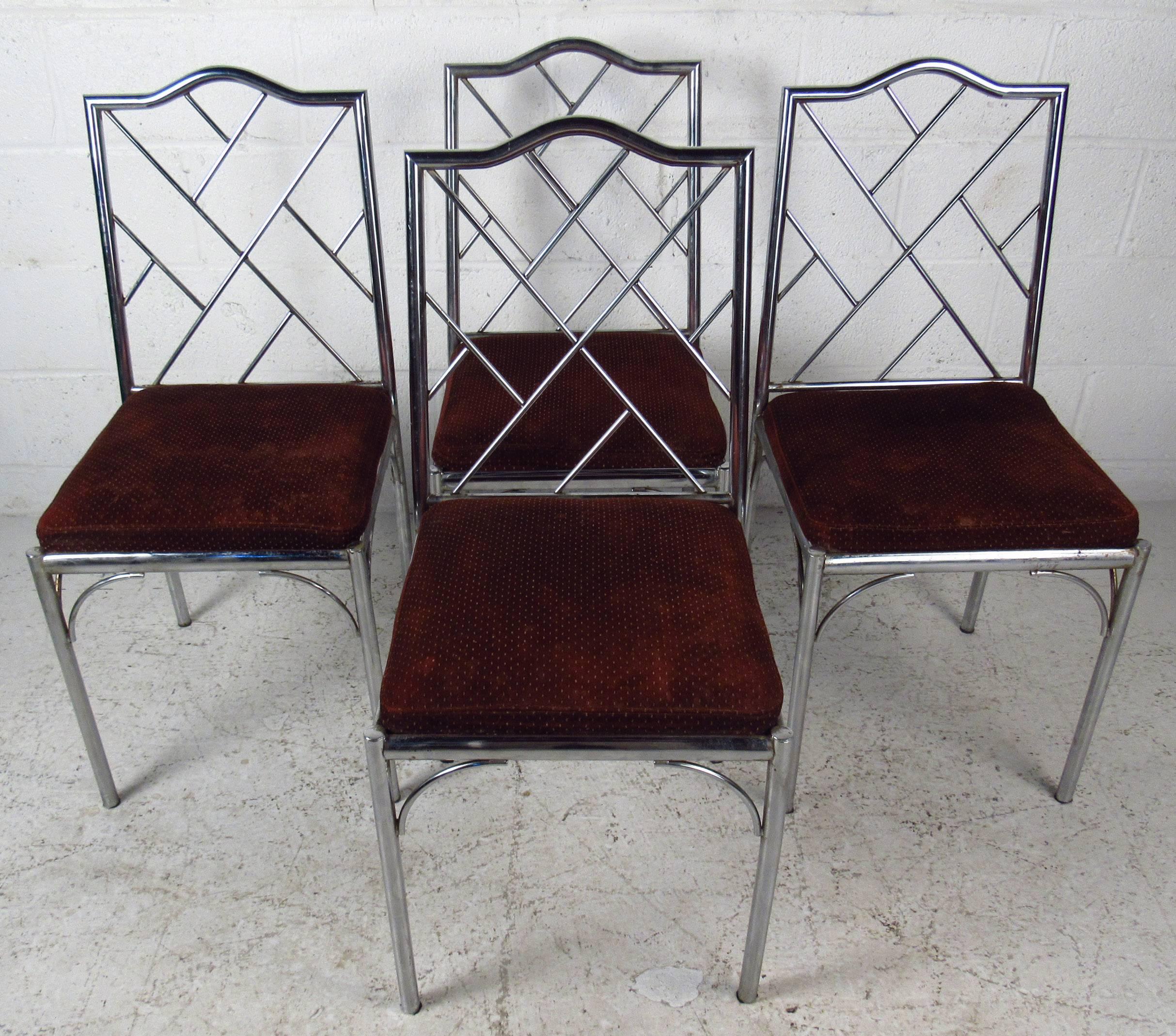 Late 20th Century Four Mid-Century Style Dining Chairs