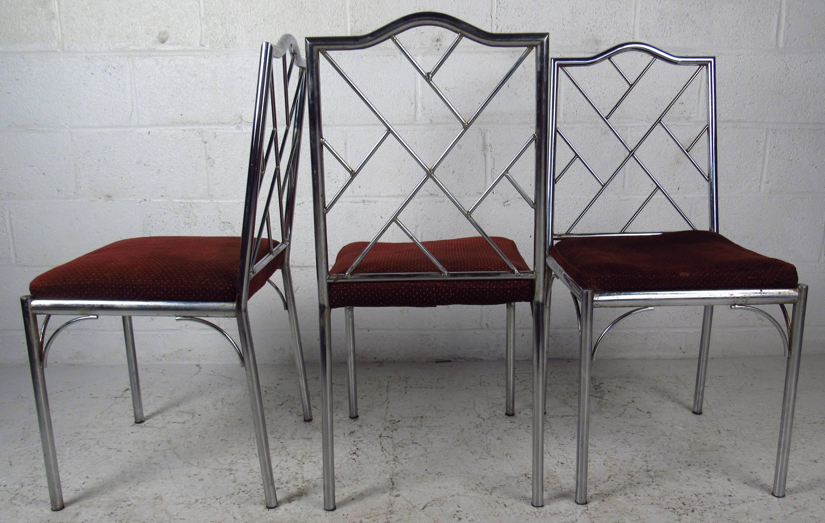 Four Mid-Century Style Dining Chairs In Fair Condition In Brooklyn, NY