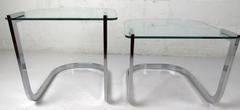 Set of Midcentury Chrome and Glass Nesting Tables by DIA
