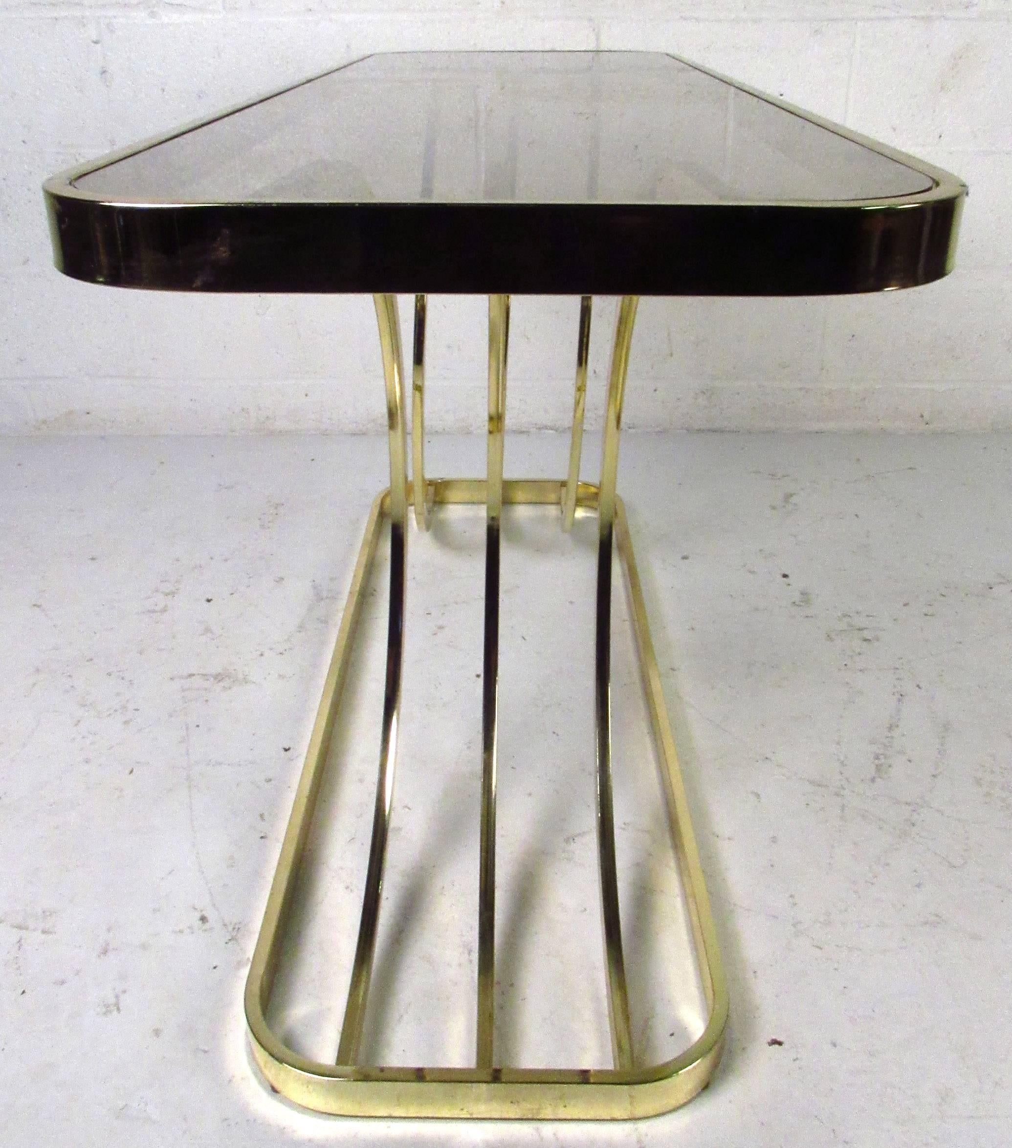 vintage brass console table