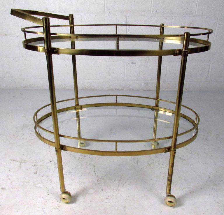 Midcentury Hollywood Regency Style BrassPlated Bar Cart at 1stdibs