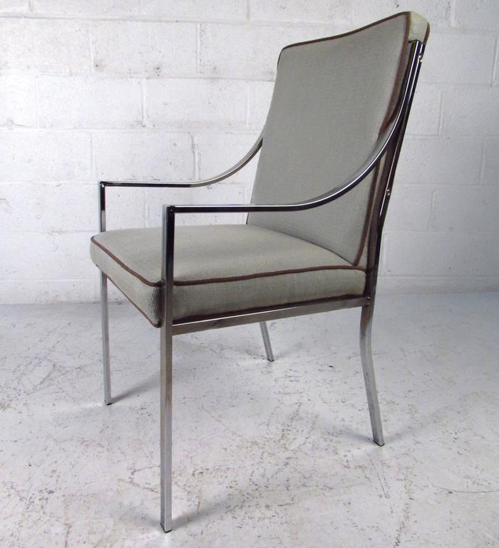 Set of Contemporary Modern Chrome Dining Chairs For Sale at 1stdibs