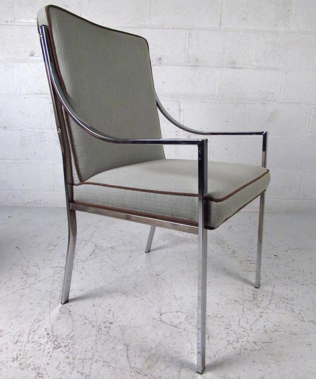 Set of Contemporary Modern Chrome Dining Chairs For Sale at 1stdibs