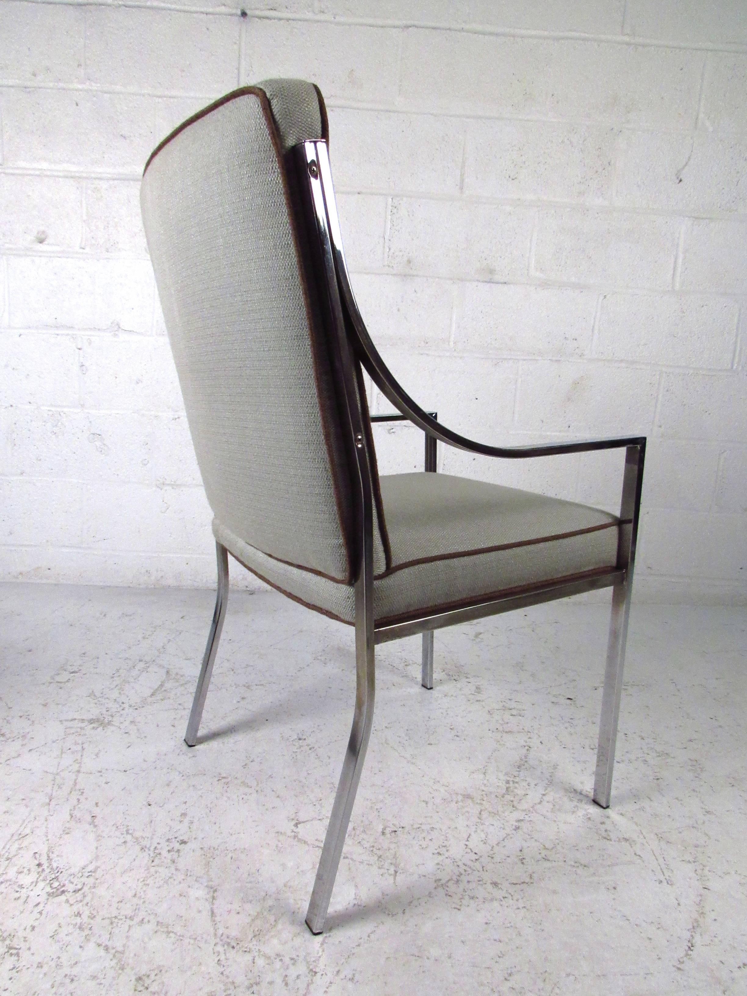 20th Century Set of Contemporary Modern Chrome Dining Chairs