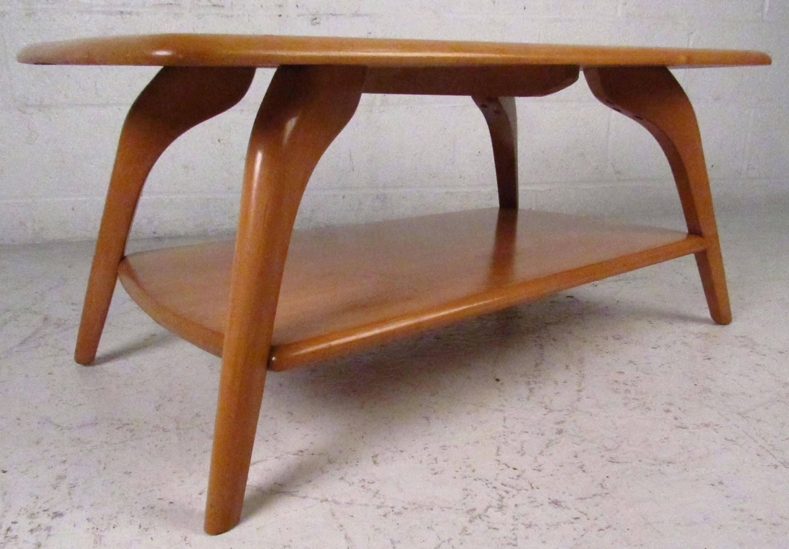 Mid-Century Two Tier Maple Coffee Table By Brewster-Beauchemin 2