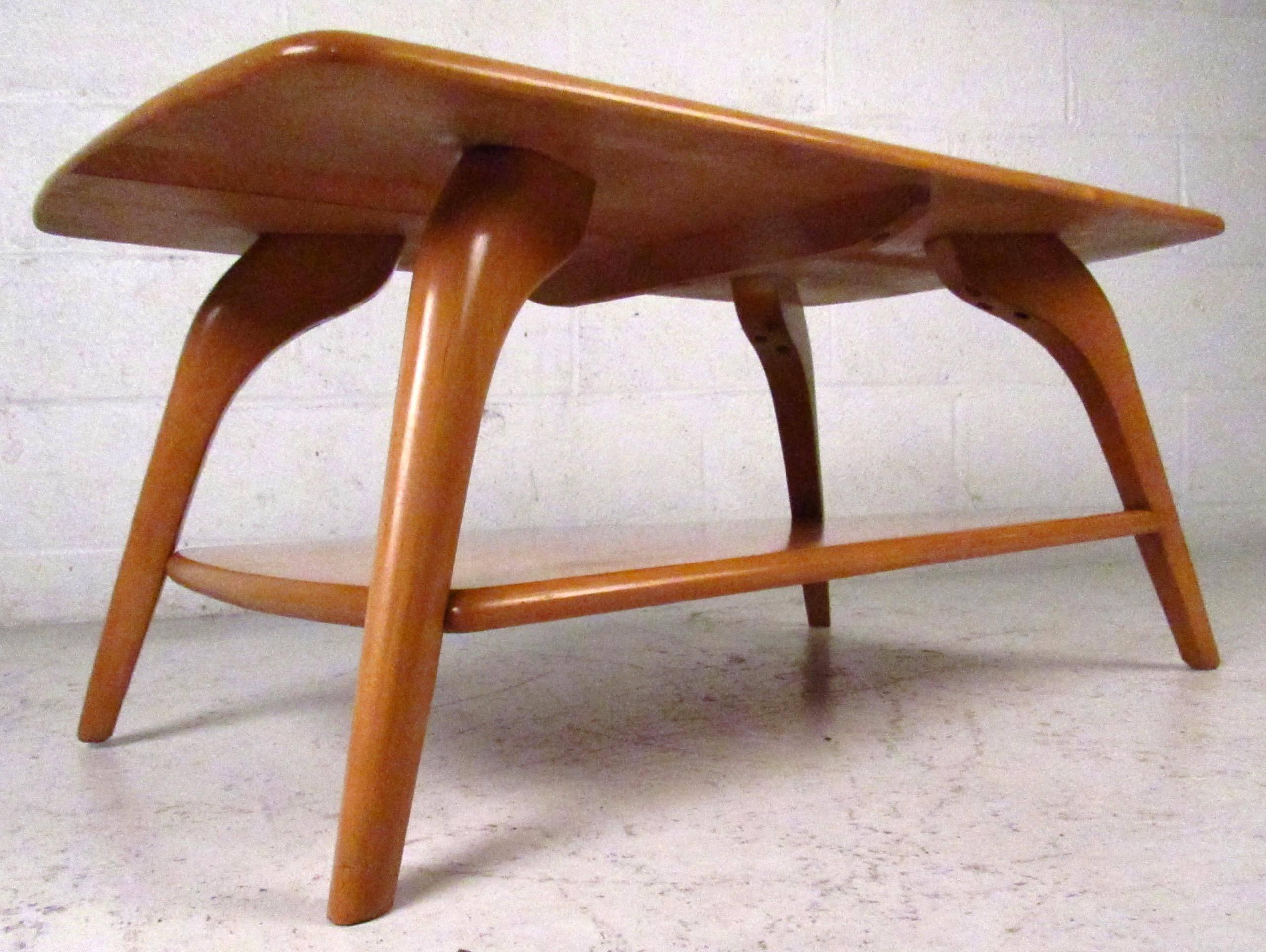 mid century maple coffee table