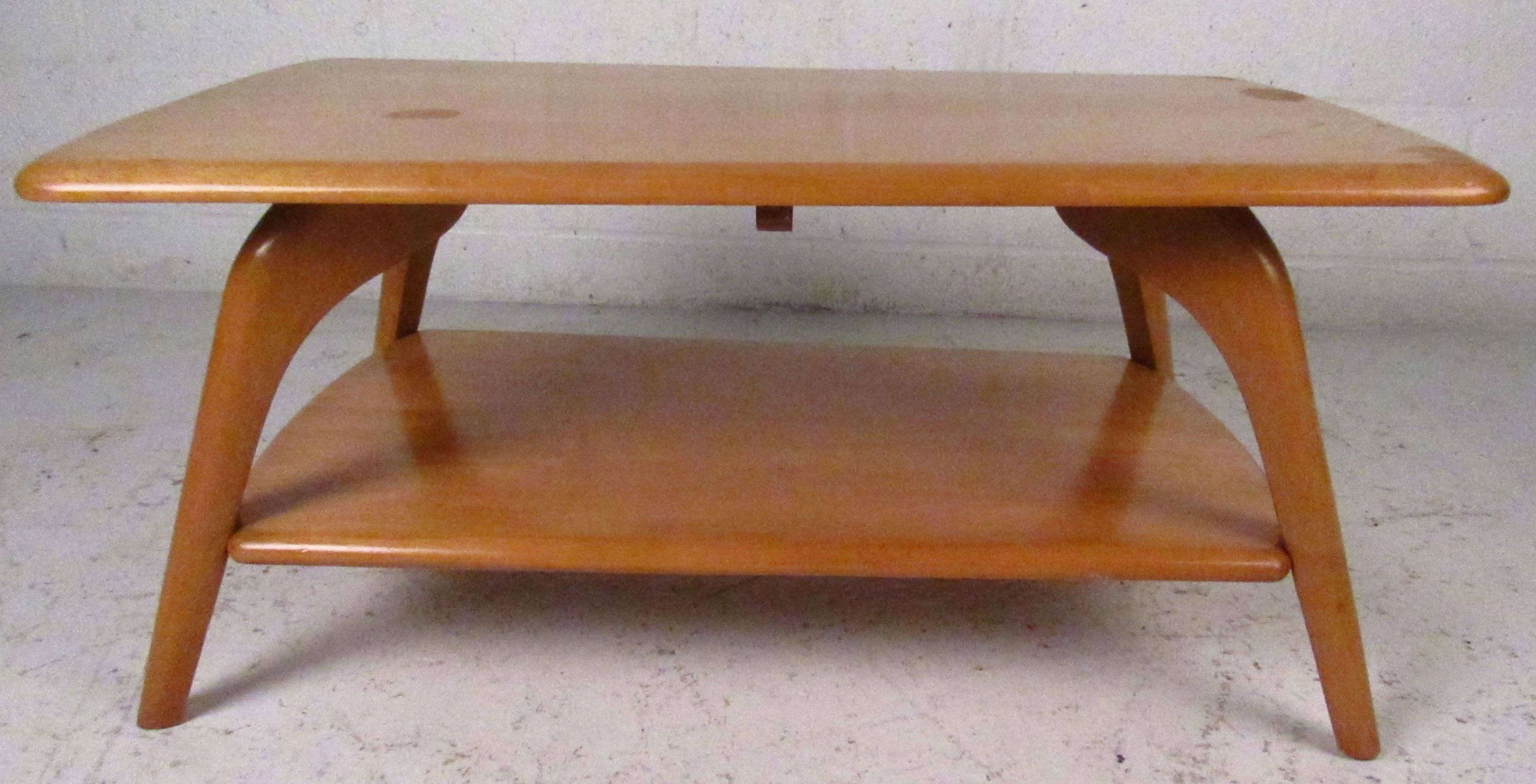 Mid-20th Century Mid-Century Two Tier Maple Coffee Table By Brewster-Beauchemin