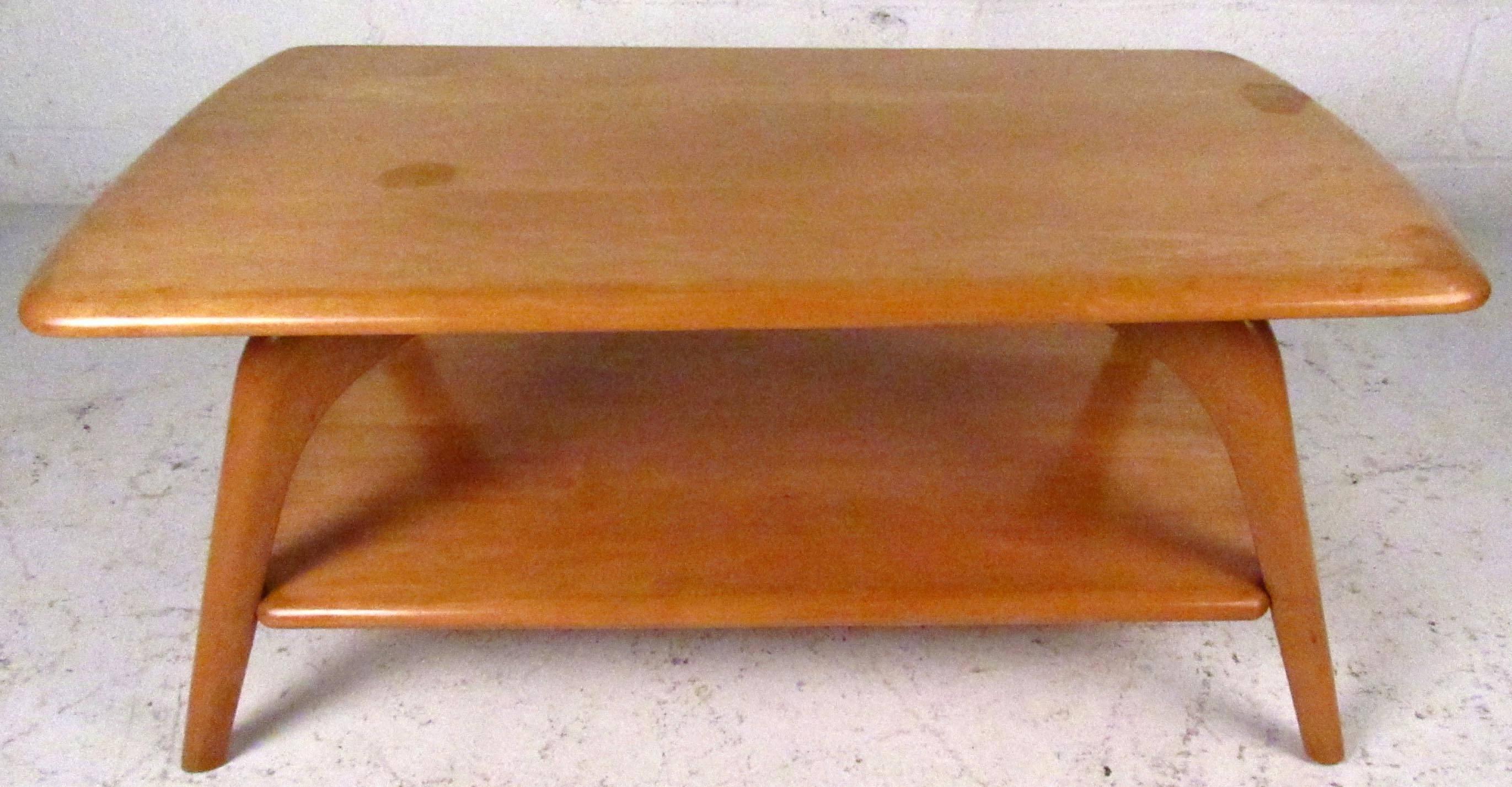 Mid-Century Modern Mid-Century Two Tier Maple Coffee Table By Brewster-Beauchemin