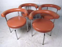 Mid-Century Modern Cassina Style Barrel Back Side Chairs