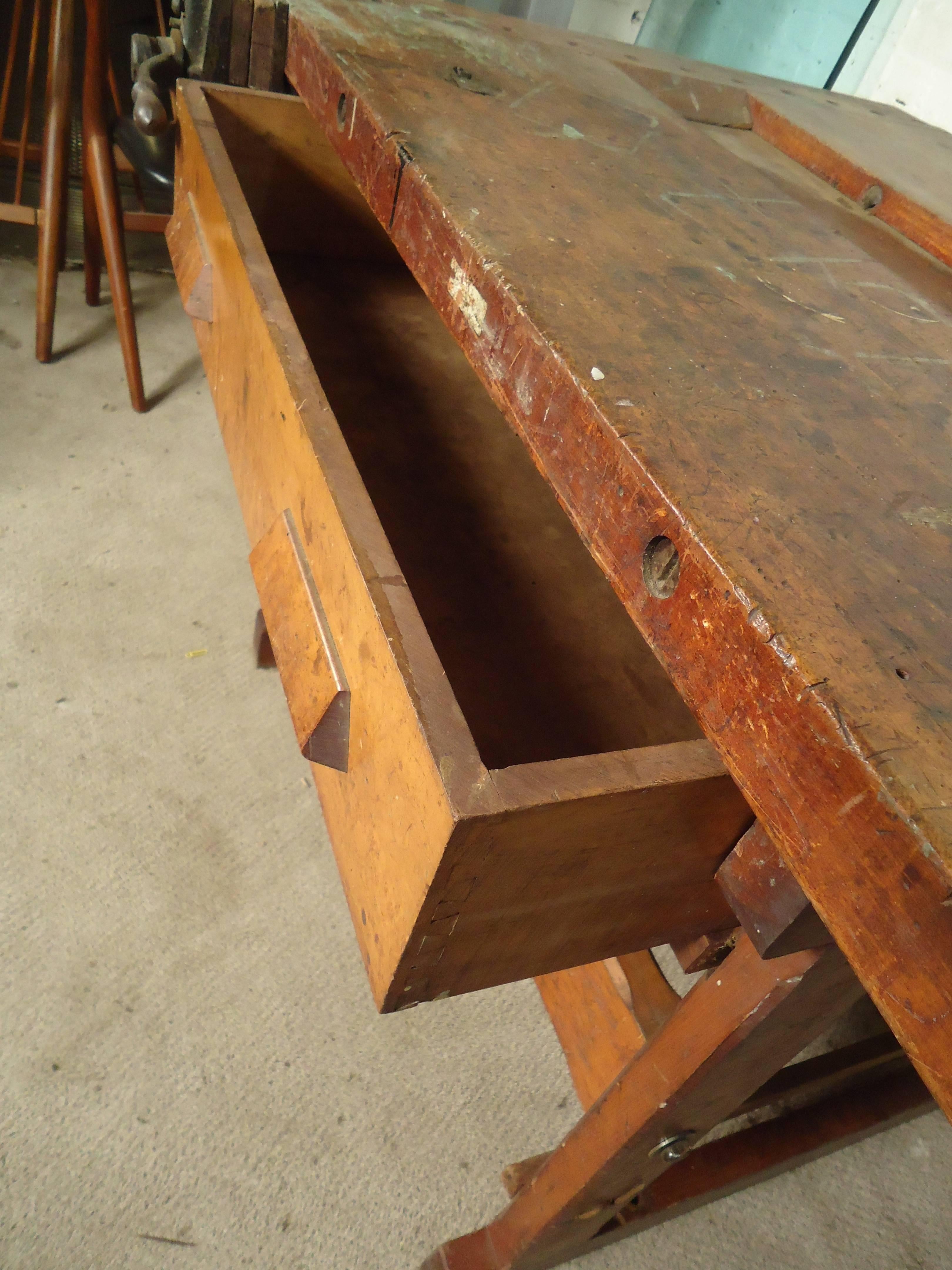 Early 20th Century Vintage Carpenter Work Table