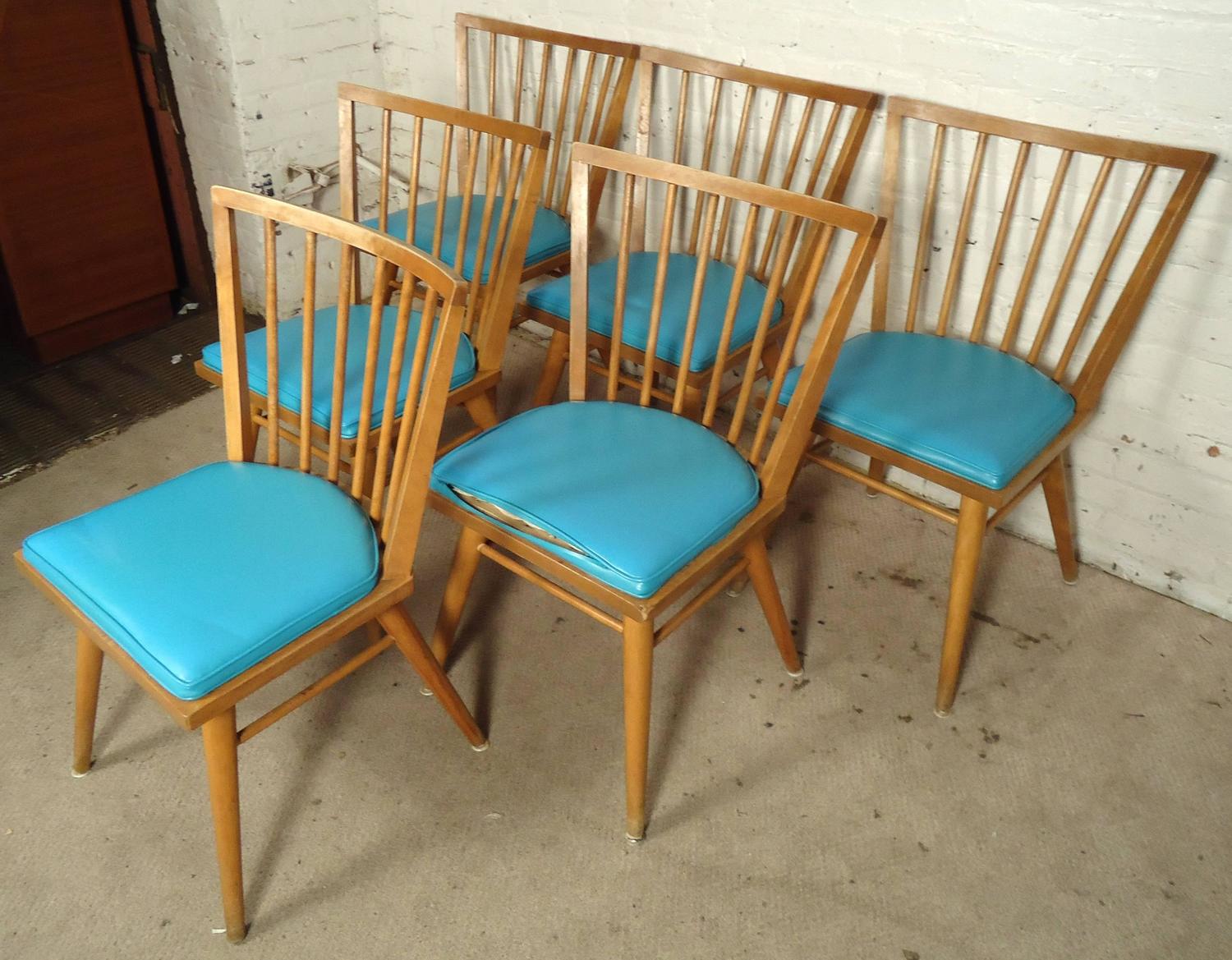 Six MidCentury Conant Ball Dining Chairs at 1stdibs