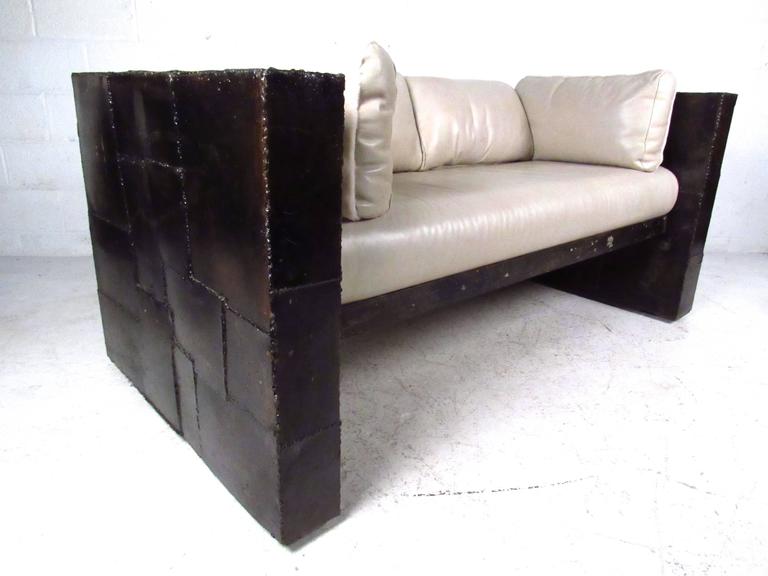 Brutalist Modern Loveseat by Paul Evans In Good Condition For Sale In Brooklyn, NY
