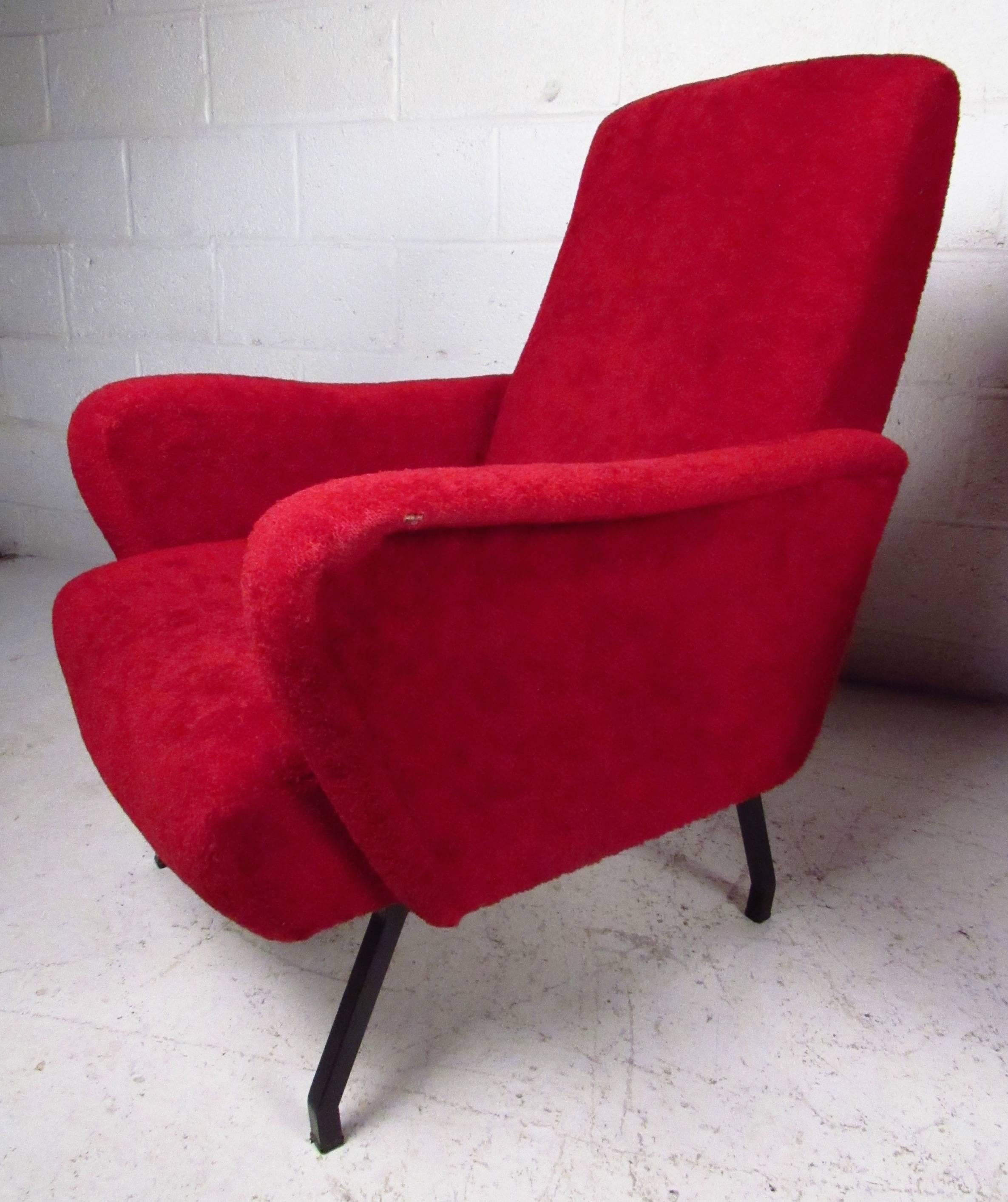 Modern Pair Marco Zanuso Style Lounge Chairs For Sale