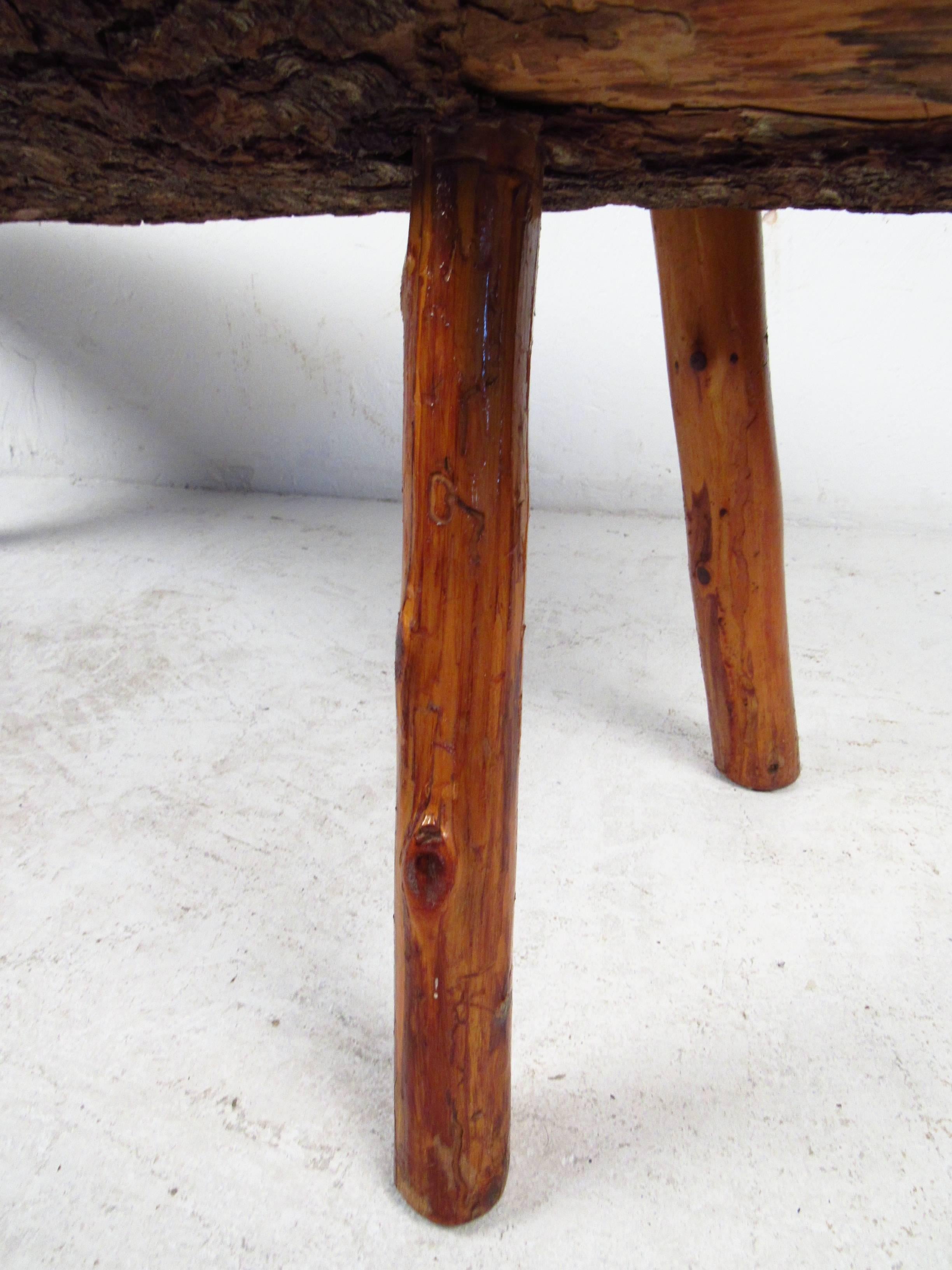 Vintage Rustic Tree Trunk Coffee Table In Good Condition In Brooklyn, NY