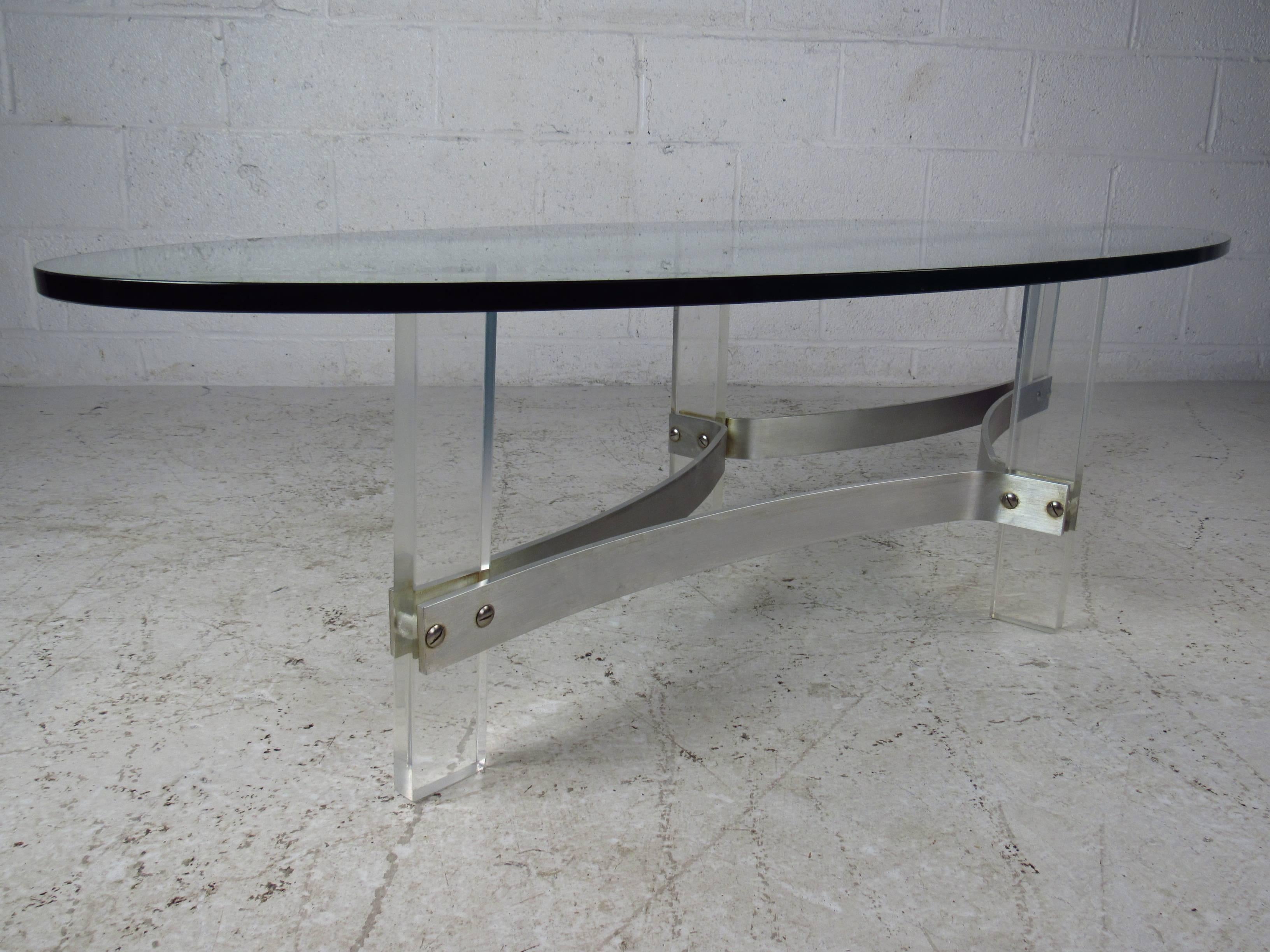 American Mid-Century Modern Lucite Coffee Table in the Style of Charles Hollis Jones