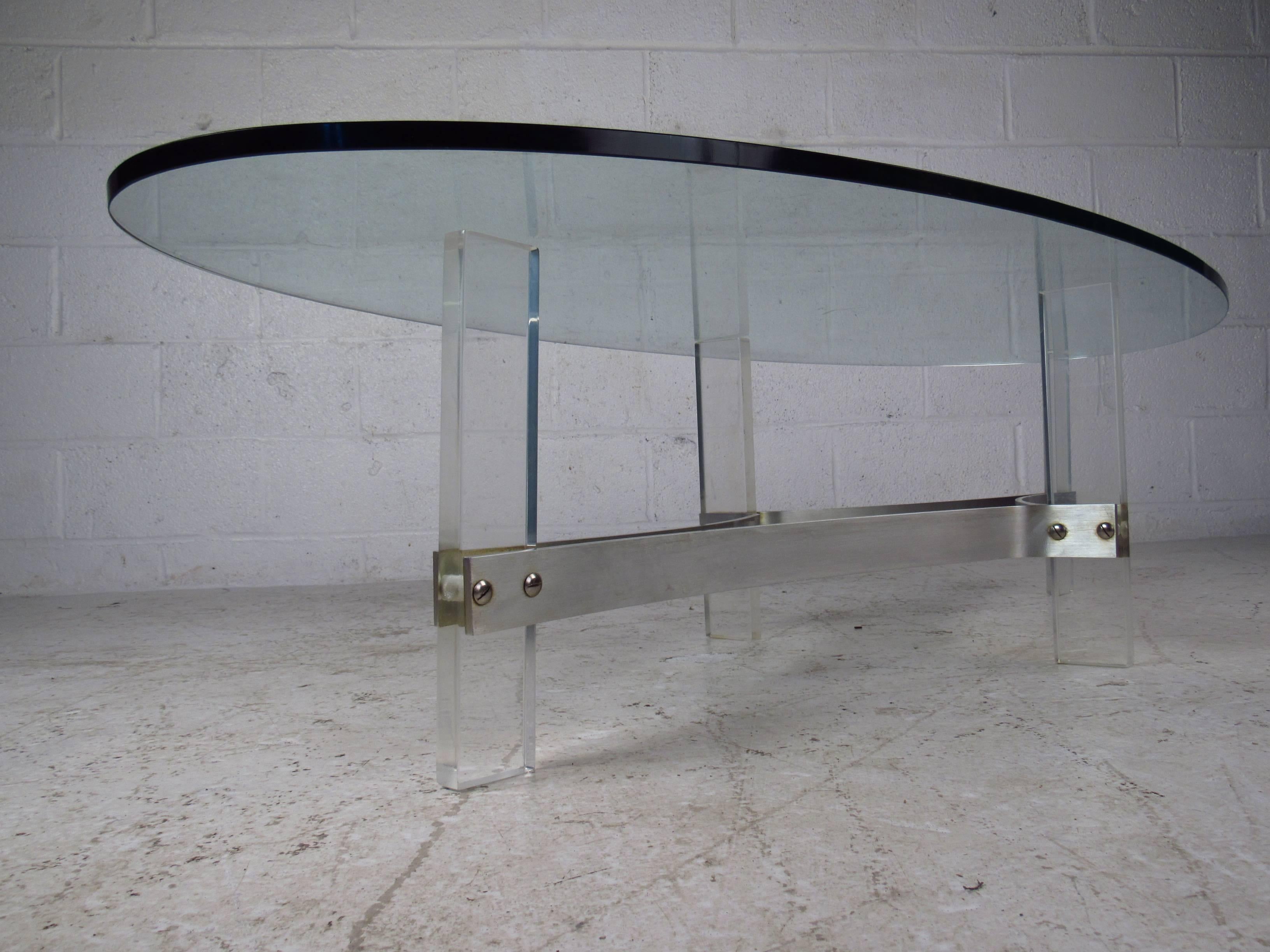 Late 20th Century Mid-Century Modern Lucite Coffee Table in the Style of Charles Hollis Jones