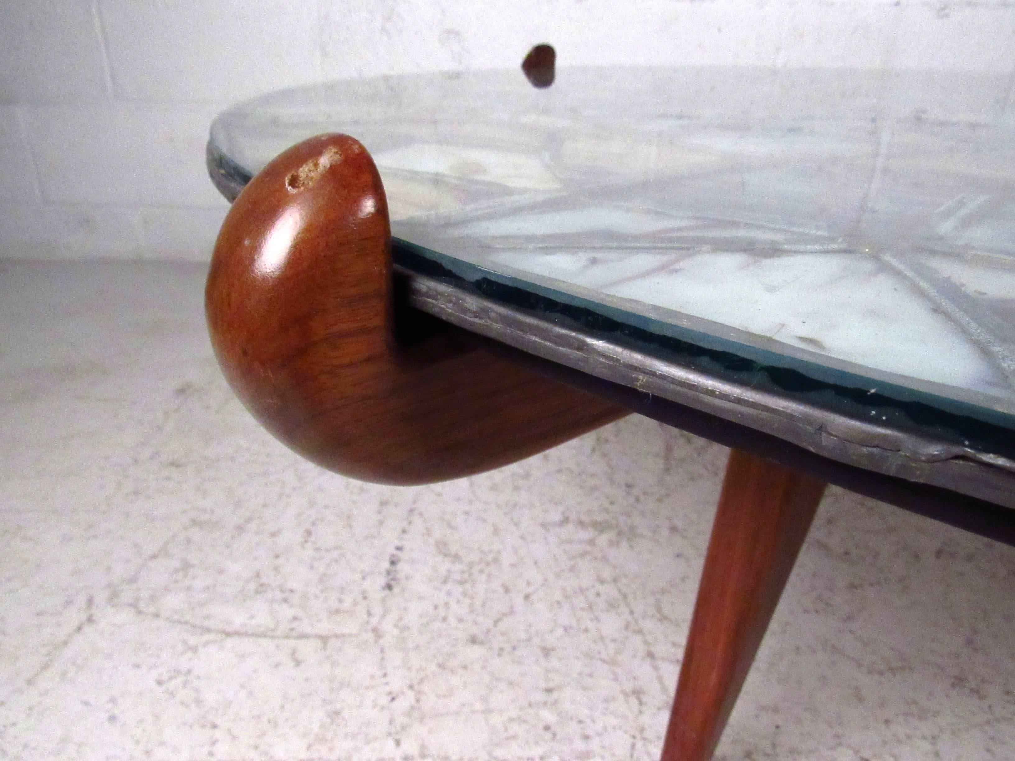 Mid-20th Century Mid-Century Modern Walker Weed Stained Glass Coffee Table For Sale