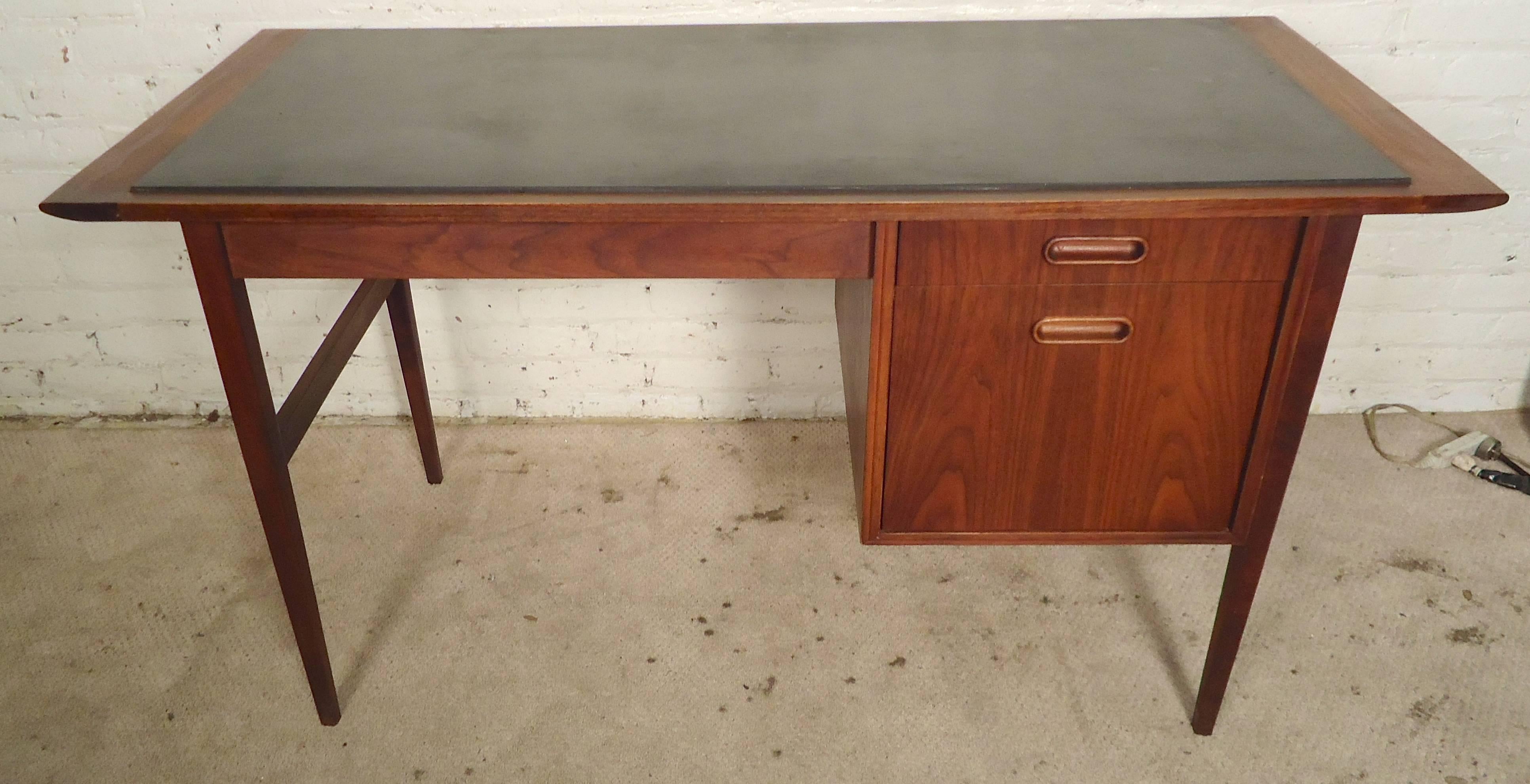Danish Slate Top Desk In Good Condition In Brooklyn, NY