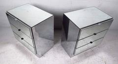 Midcentury Mirrored Nightstands